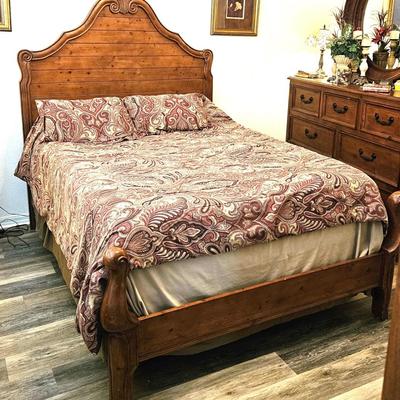 Wood Bed, Including Linen and Mattresses