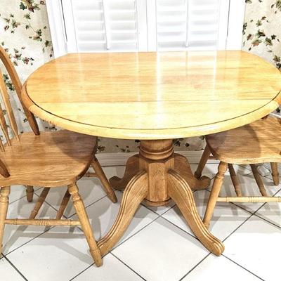 Wood Folding Table with 2 Chairs