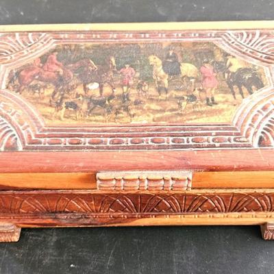 3 Wood Hand Carved Boxes