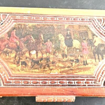 3 Wood Hand Carved Boxes