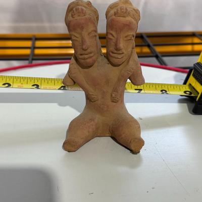Terracotta figurine "Dual Emotional Distress" or "Portrait of Depression/Anxiety".