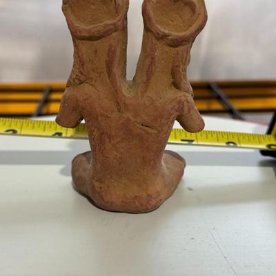 Terracotta figurine "Dual Emotional Distress" or "Portrait of Depression/Anxiety".