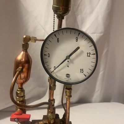 Asheville Artist Graeme Priddle Steampunk Style Table Lamp (LR-MG)