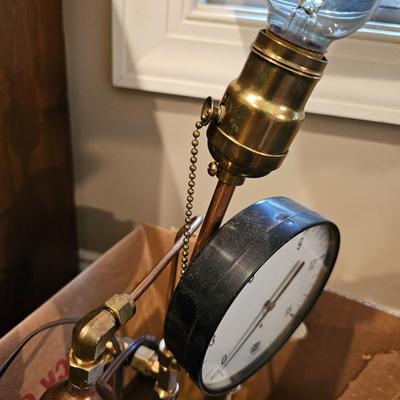 Asheville Artist Graeme Priddle Steampunk Style Table Lamp (LR-MG)