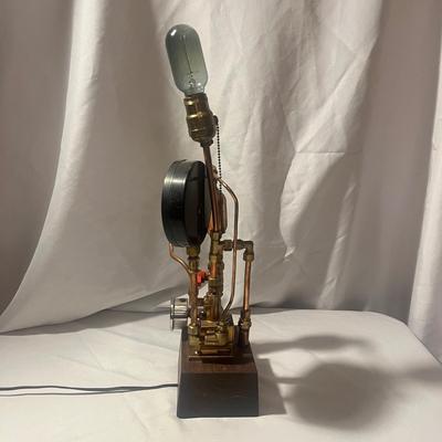 Asheville Artist Graeme Priddle Steampunk Style Table Lamp (LR-MG)