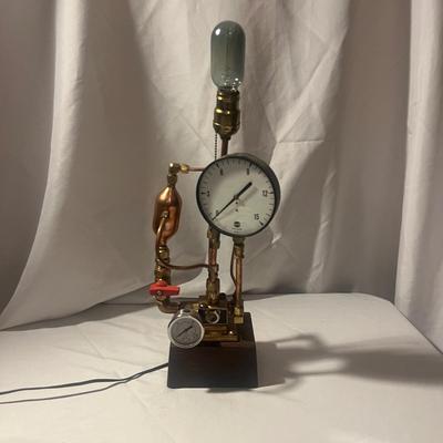 Asheville Artist Graeme Priddle Steampunk Style Table Lamp (LR-MG)