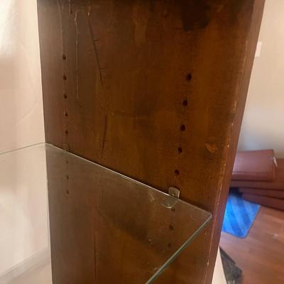Wooden Shelf/Table with Glass Shelf (LR-MG)