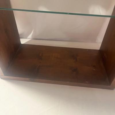 Wooden Shelf/Table with Glass Shelf (LR-MG)