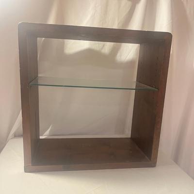 Wooden Shelf/Table with Glass Shelf (LR-MG)