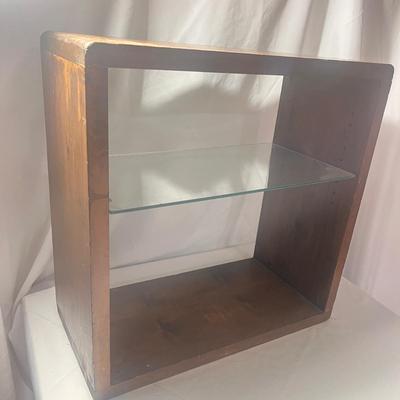 Wooden Shelf/Table with Glass Shelf (LR-MG)