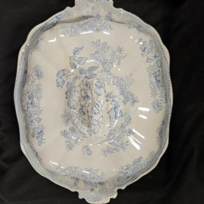 Antique Burgess & Leigh Asiatic Pheasants Blue Tureen