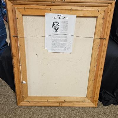 Vintage Original Fred Cleveland Native American Painting 28" x 35"