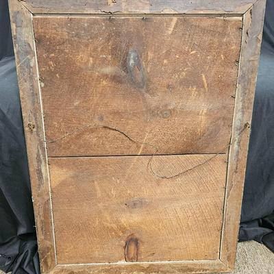 Antique Pricilla & John Alden Pilgrim Framed Print 44" Tall