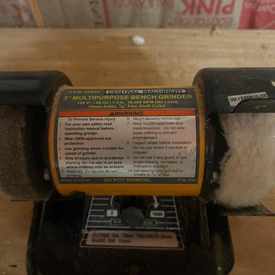 Cordless Dremel, Central Forge Vise & Central Electric 3” Bench Grinder (W-MG)
