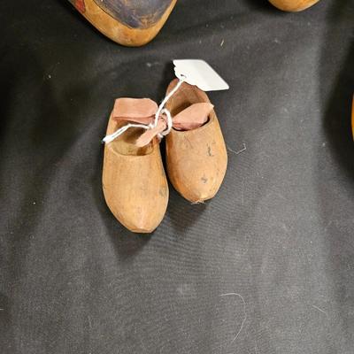 Vintage Lot of 4 Wooden Clogs - Various Sizes