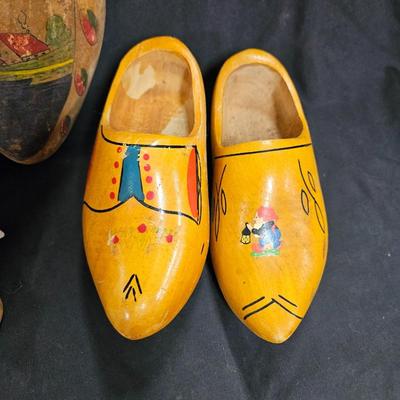 Vintage Lot of 4 Wooden Clogs - Various Sizes