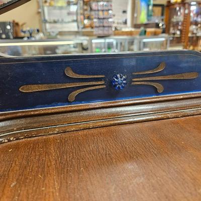 Vintage Waterfall Dresser with Blue Glass Highlights 42" x 36" x 19"