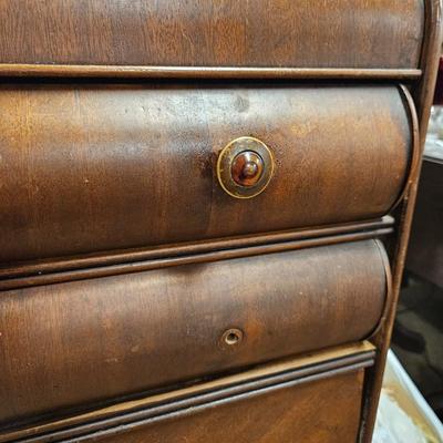 Vintage Waterfall Dresser with Blue Glass Highlights 42" x 36" x 19"