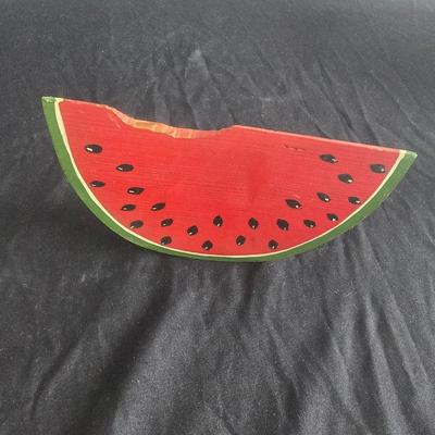 REPURPOSED FAN CLOCK, WOODEN WATERMELON, BOX AND MORE