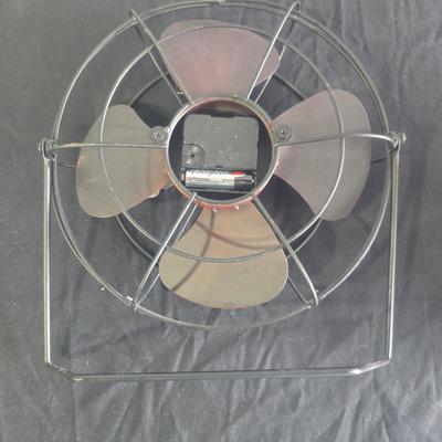 REPURPOSED FAN CLOCK, WOODEN WATERMELON, BOX AND MORE
