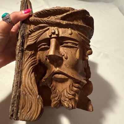 Two Carved Wooden Heads (LR-BM)