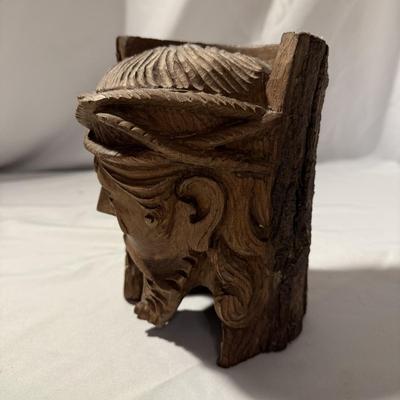 Two Carved Wooden Heads (LR-BM)