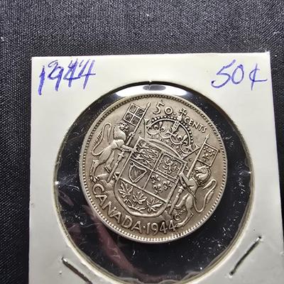 1944 & 1952 CANADIAN 50 CENT COINS