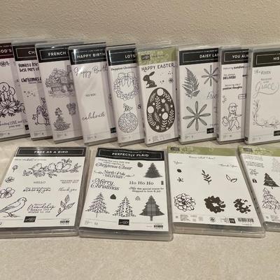 14 packs of Stampin up clear stamps