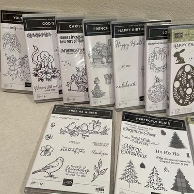 14 packs of Stampin up clear stamps