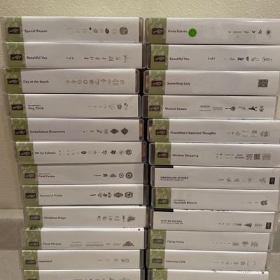 30 boxes of wood Stampin up stamps