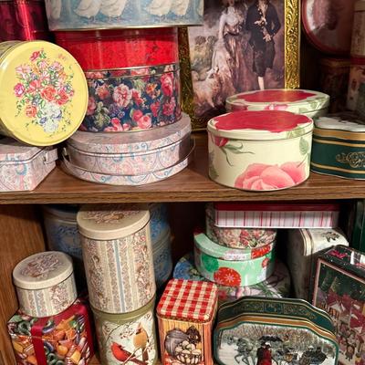 Large group of tins