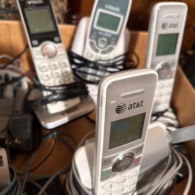 3 boomboxes & telephones