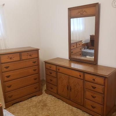 Two Carved Wooden Dressers (B1-KD)