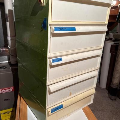 Vintage five drawer plastic cabinet