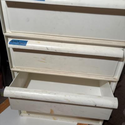 Vintage five drawer plastic cabinet
