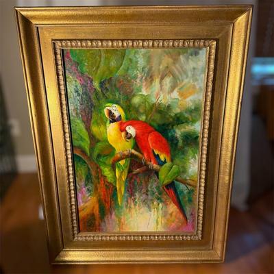 Macaw Oil Painting with COA (P-BM)