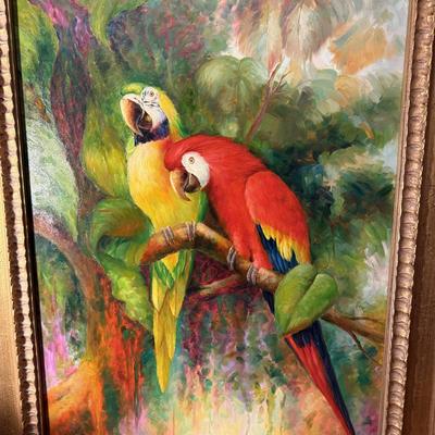 Macaw Oil Painting with COA (P-BM)