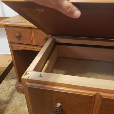 Carved Wooden Double Bed Frame and Two Night Stands (B1-KD)