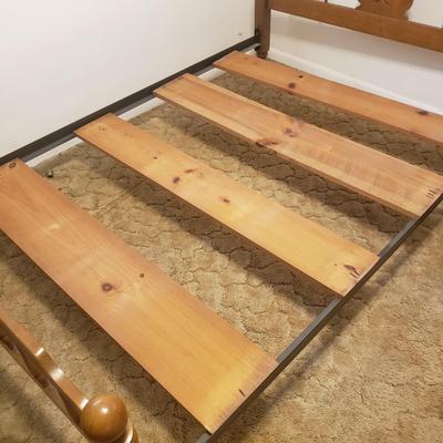 Carved Wooden Double Bed Frame and Two Night Stands (B1-KD)