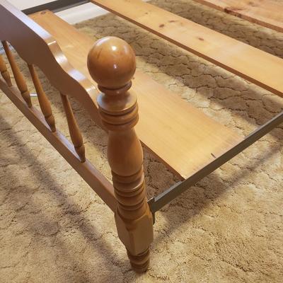 Carved Wooden Double Bed Frame and Two Night Stands (B1-KD)