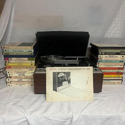 Sony Tc-355 Stereo Reel to Reel with Tapes (W-MG)