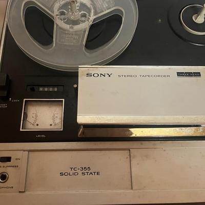 Sony Tc-355 Stereo Reel to Reel with Tapes (W-MG)