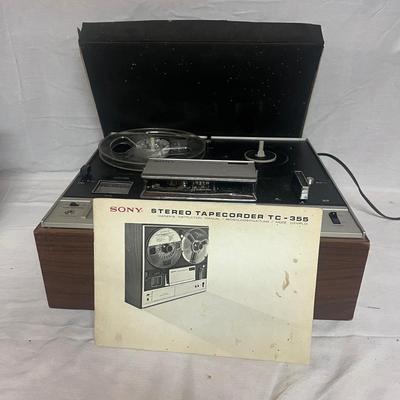 Sony Tc-355 Stereo Reel to Reel with Tapes (W-MG)