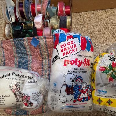 Ribbon and poly filled with homemade bag
