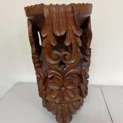 Carved Wooden Umbrella Holder (G-BM)