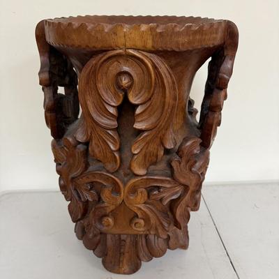 Carved Wooden Umbrella Holder (G-BM)