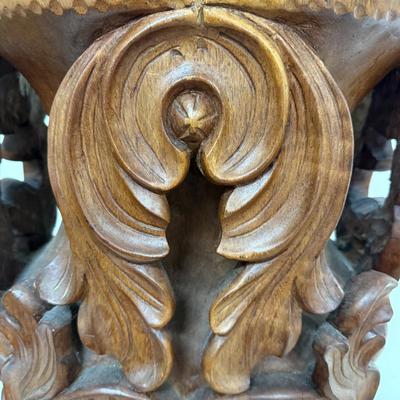 Carved Wooden Umbrella Holder (G-BM)