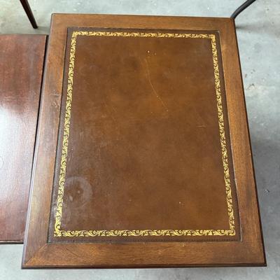 Wooden Nesting Tables w/ Leather Top (G-BM)