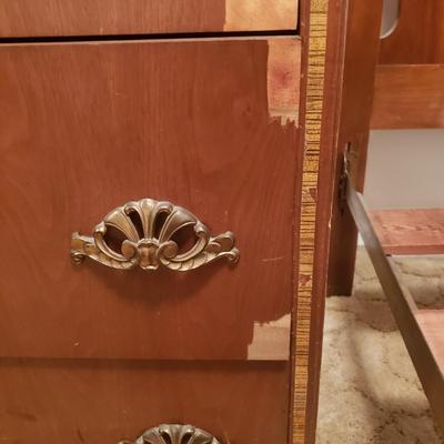 Vintage Waterfall Double Bed Frame and Matching Dresser (B2-KD)