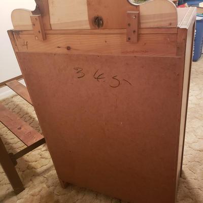 Vintage Waterfall Double Bed Frame and Matching Dresser (B2-KD)